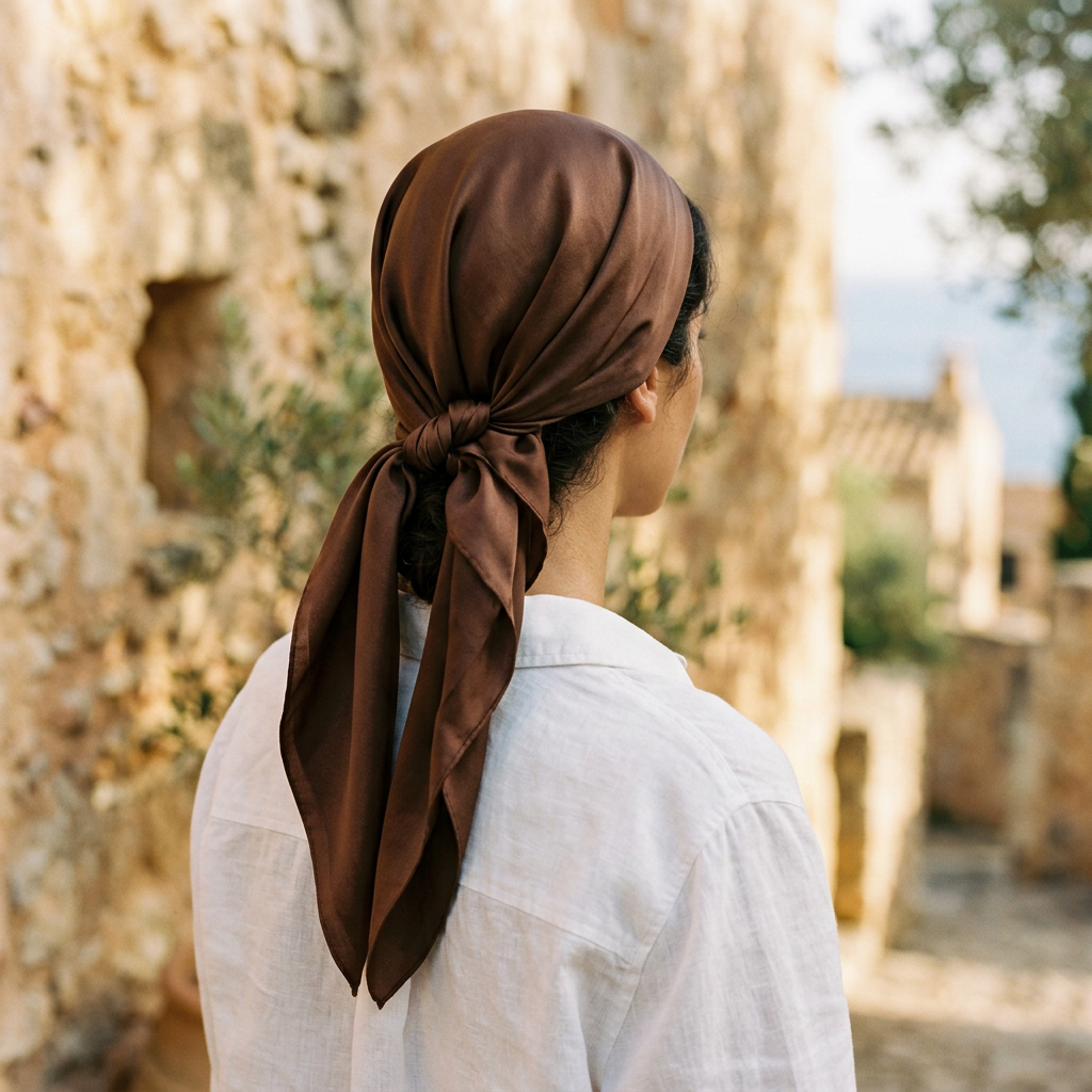 Nœud et tombé du foulard ANNIE